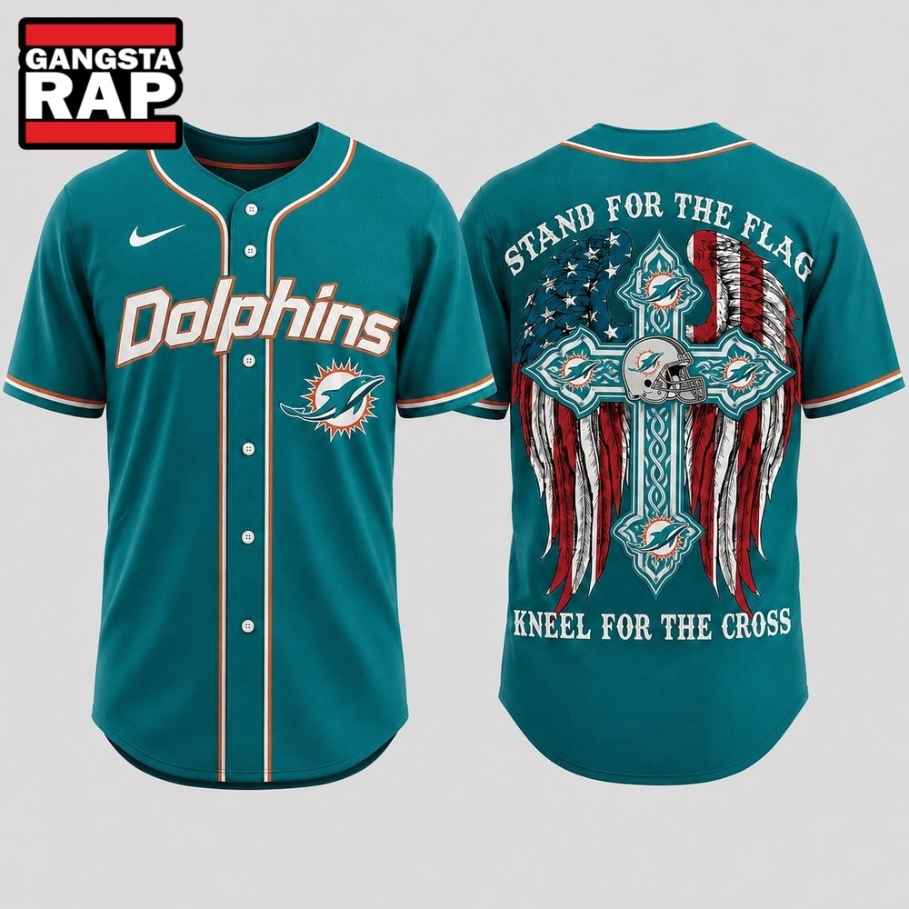 Miami Dolphins NFL Stand For The Flag Kneel For The Cross Baseball Jersey Shirt , NFL Baseball Jersey Miami Dolphins NFL Stand For The Flag Kneel For The Cross Baseball Jersey Shirt , NFL Baseball Jersey