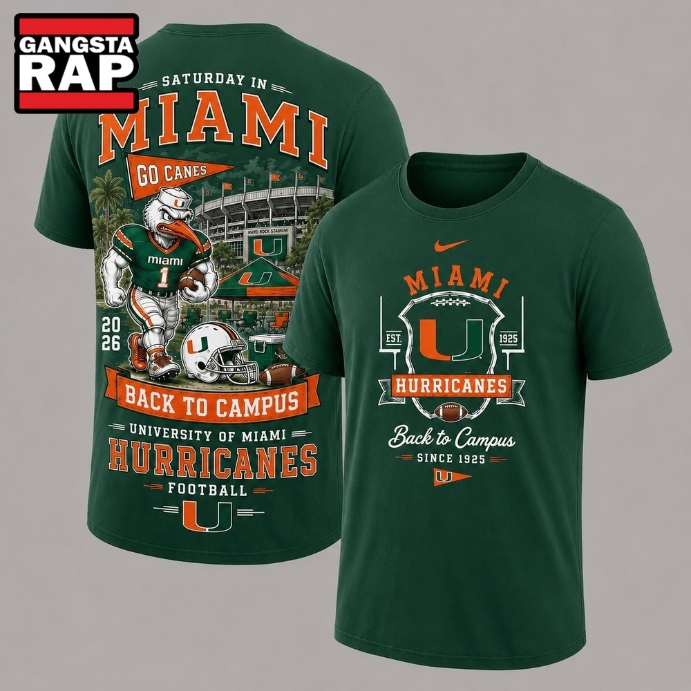 Miami Hurricanes 2026 NCAA Back To Campus 3D Shirt , NCAA 3D Shirt Miami Hurricanes 2026 Ncaa Back TO Campus 3D Shirt