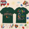 Miami Hurricanes NCAA Autism Awareness Puzzle Ribbon T Shirt , NCAA 3D Shirt Miami Hurricanes Ncaa Autism Awareness Puzzle Ribbon T Shirt