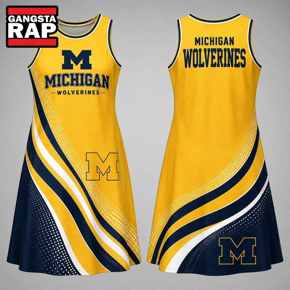 Michigan Wolverines NCAA Team Pride Women's Sleeveless Dress, NCAA Women Dress Shirt Michigan Wolverines Ncaa Team Pride Women S Sleeveless Dress