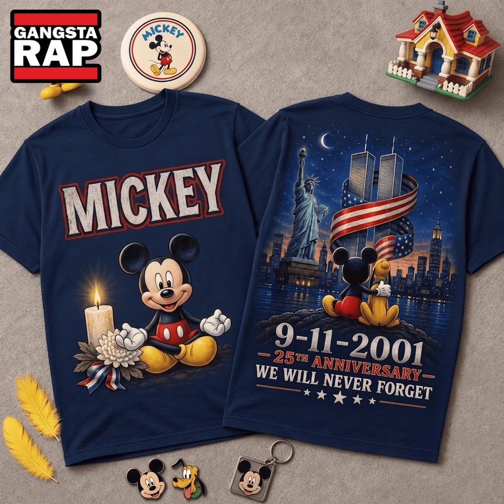 Mickey 911 Memorial 25th Anniversary 3D Shirt , Trending 3D Music Shirt Mickey 911 Memorial 25th Anniversary 3D Shirt