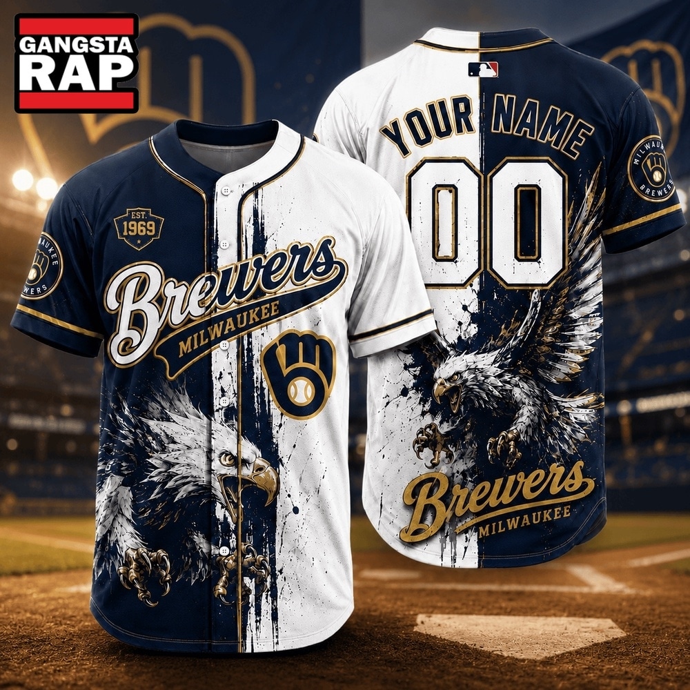 Milwaukee Brewers 2026 MLB Eagle America Personalized Baseball Jersey , MLB Baseball Jersey Milwaukee Brewers 2026 Mlb Eagle America Personalized Baseball Jersey
