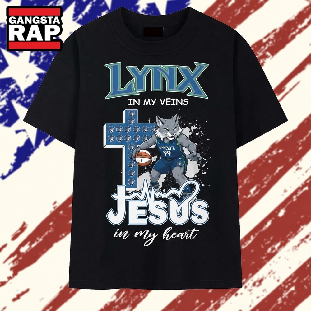 Minnesota Lynx In My Veins Jesus In My Heart T Shirt , Trending 2D Shirt Minnesota Lynx In My Veins Jesus In My Heart T Shirt , Trending 2D Shirt