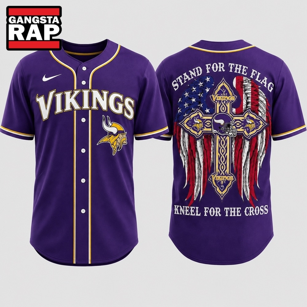 Minnesota Vikings NFL Stand For The Flag Kneel For The Cross Baseball Jersey Shirt , NFL Baseball Jersey Minnesota Vikings NFL Stand For The Flag Kneel For The Cross Baseball Jersey Shirt , NFL Baseball Jersey