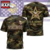 Minnesota Vikings NFL Veterans US Army Camo New Design 3D Shirt , Football New Design Shirt Minnesota Vikings Nfl Veterans US Army Camo New Design 3D Shirt