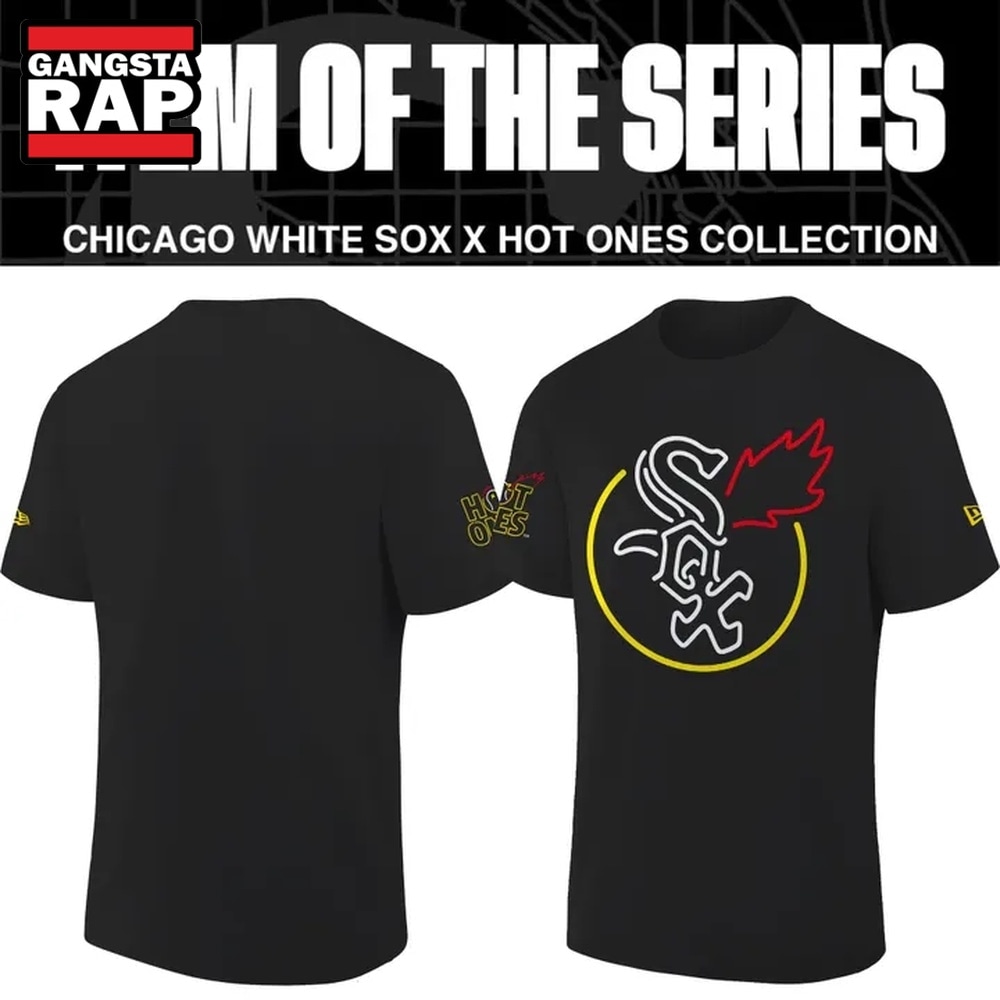 MLB Chicago White Sox x First We Feast x Hot Ones Black T Shirt, Trending 3D Music Shirt MLB Chicago White Sox x First We Feast x Hot Ones Black T Shirt, Trending 3D Music Shirt