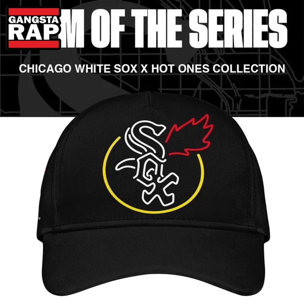 MLB Chicago White Sox x First We Feast x Hot Ones Limited Cap, Trendy Music Baseball Cap Mlb Chicago White Sox X First WE Feast X Hot Ones Limited Cap