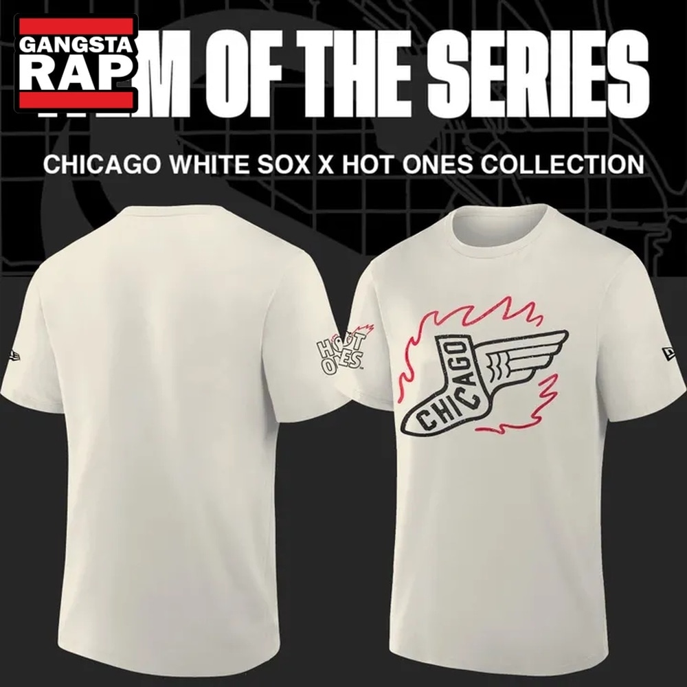 MLB Chicago White Sox x First We Feast x Hot Ones White T Shirt, Trending 3D Music Shirt MLB Chicago White Sox x First We Feast x Hot Ones White T Shirt, Trending 3D Music Shirt