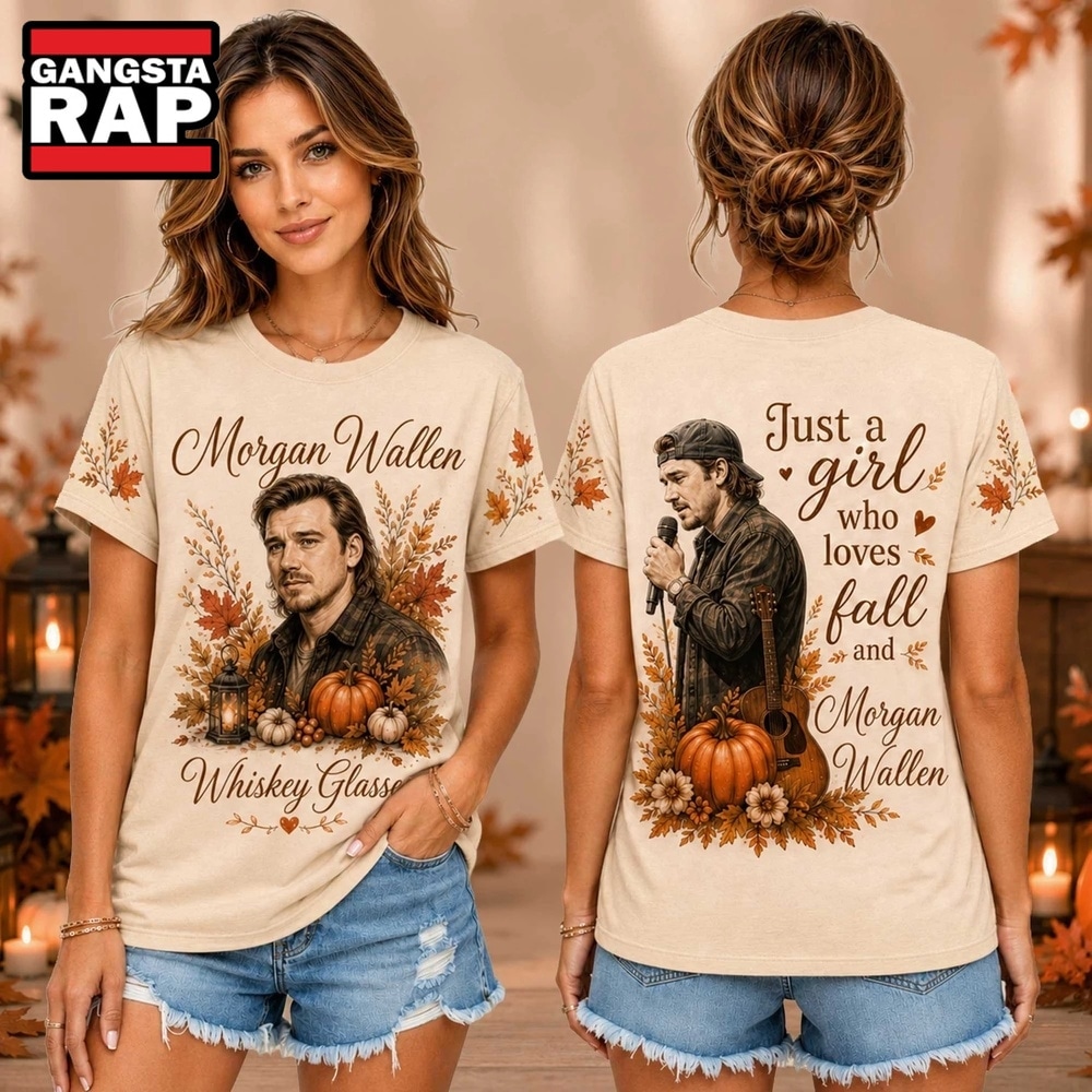 Morgan Wallen Autumn Leaves Pumpkin Portrait Unisex 3D Shirt , Music Trend Shirt Morgan Wallen Autumn Leaves Pumpkin Portrait Unisex 3D Shirt