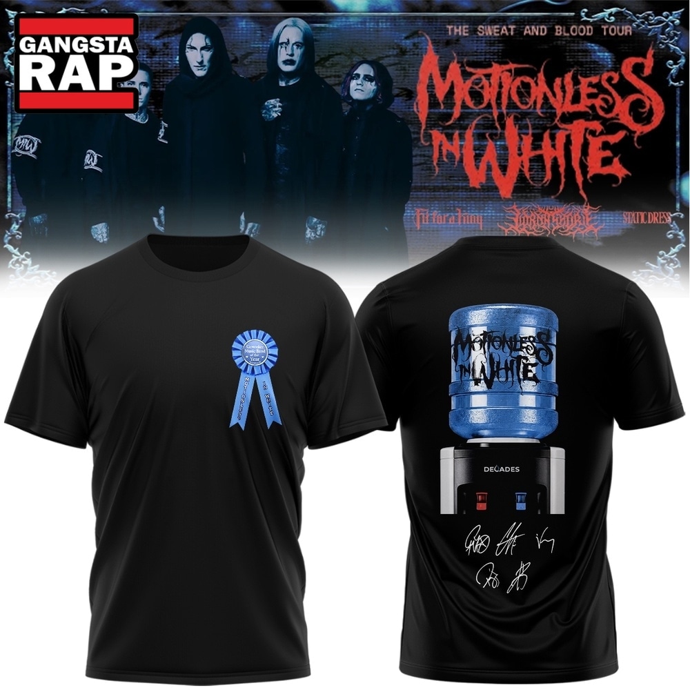 Motionless In White Signed Decades 2026 T Shirt , Music Trending 3D Shirt Motionless IN White Signed Decades 2026 T Shirt