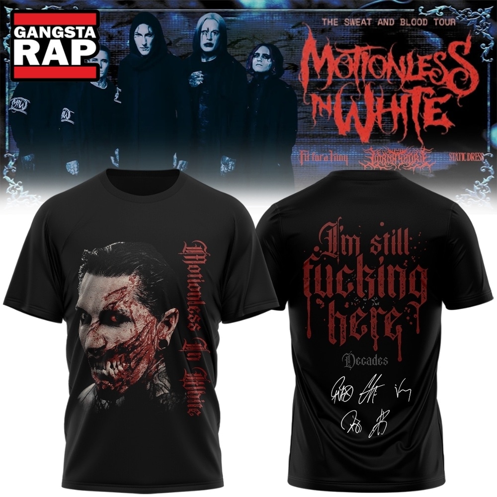 Motionless In White The Sweat And Blood Tour Signed 2026 Graphic Design T Shirt , Music Trending 3D Shirt Motionless IN White The Sweat And Blood Tour Signed 2026 Graphic Design T Shirt