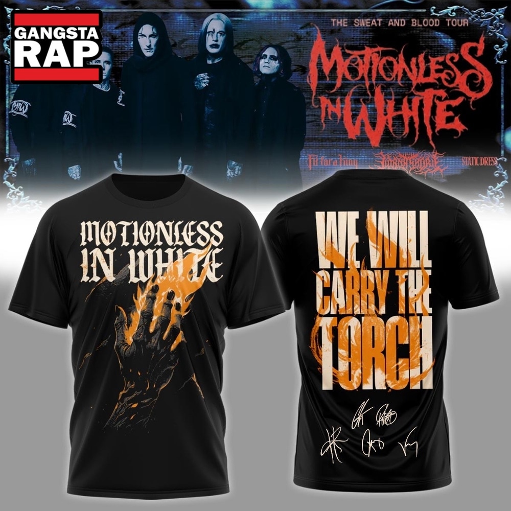 Motionless In White The Sweat And Blood Tour Signed 2026 New Design T Shirt , Music Trending 3D Shirt Motionless IN White The Sweat And Blood Tour Signed 2026 New Design T Shirt