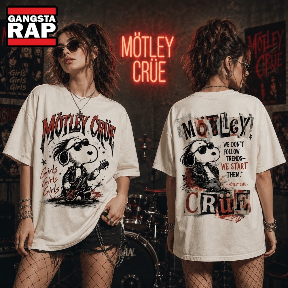 Motley Crue Rock Snoopy Vintage Girls Girls Girls 3D Shirt , Music Trend Shirt Motley Crue Rock Snoopy Vintage Girls Girls Girls 3D Shirt