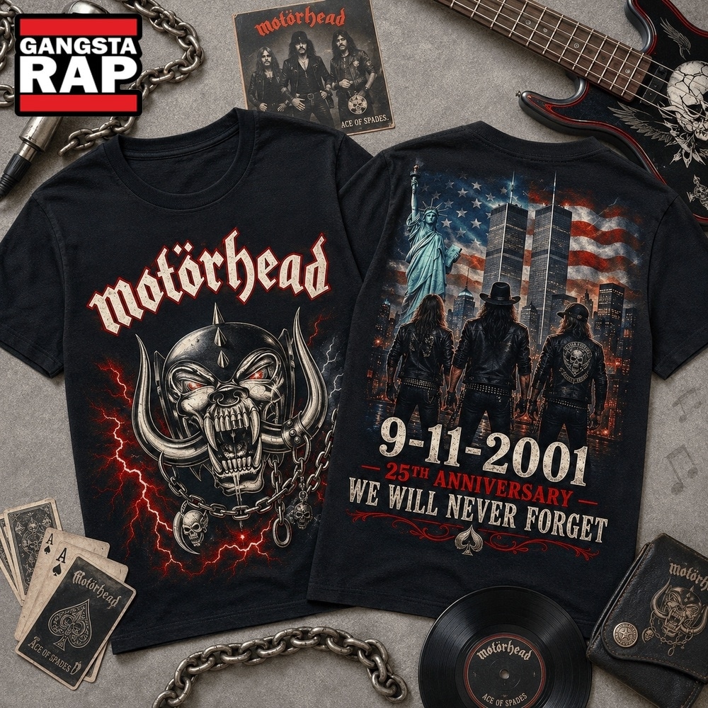 Motörhead 911 Memorial 25th Anniversary 3D Shirt , Trending 3D Music Shirt Motorhead 911 Memorial 25th Anniversary 3D Shirt