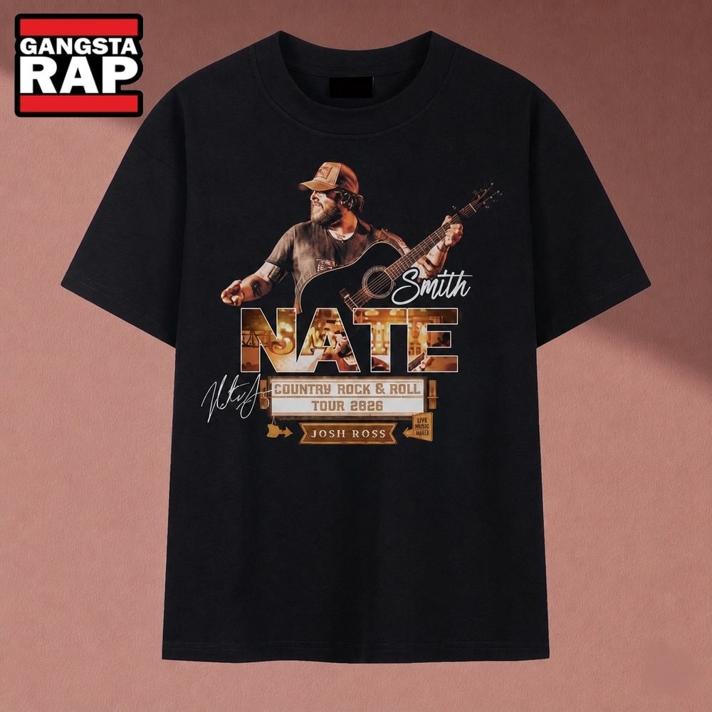 Nate Smith Country Rock And Roll Tour 2026 With Josh Ross T Shirt, Music 2D Shirt Nate Smith Country Rock And Roll Tour 2026 With Josh Ross T Shirt