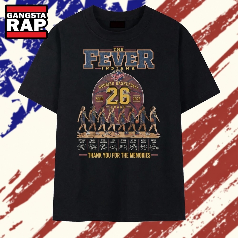 ndiana Fever 26 Years 2000 2026 Hoosier Basketball Signatures T Shirt , Trending 2D Shirt Ndiana Fever 26 Years 2000 2026 Hoosier Basketball Signatures T Shirt