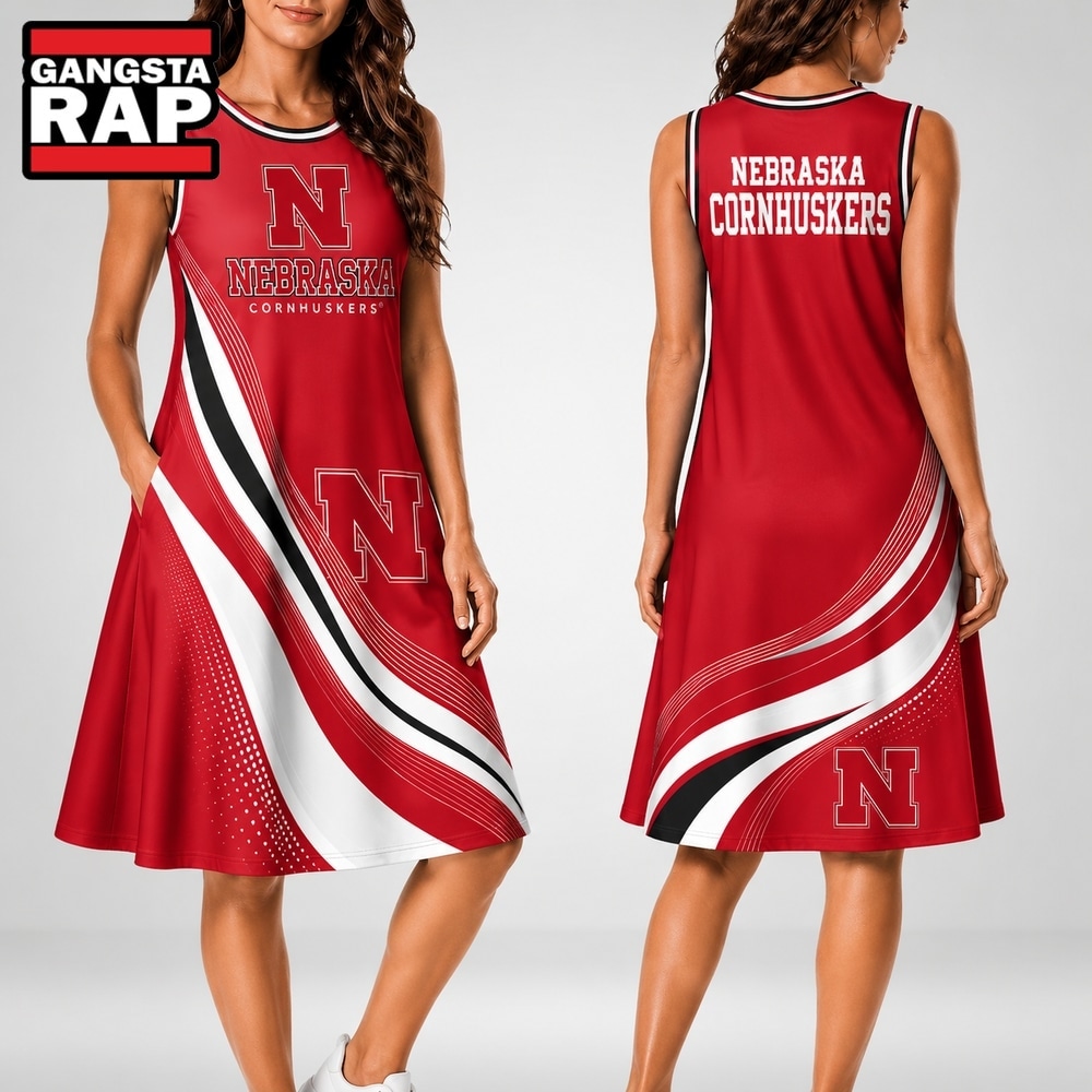 Nebraska Cornhuskers NCAA Team Pride Women's Sleeveless Dress, NCAA Women Dress Shirt Nebraska Cornhuskers Ncaa Team Pride Women S Sleeveless Dress