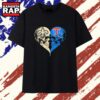 New Orleans Saints x Louisiana Tech Bulldogs skulls face to face heart shape T Shirt , Trending 2D Shirt New Orleans Saints X Louisiana Tech Bulldogs Skulls Face TO Face Heart Shape T Shirt