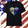 New Orleans Saints x New Orleans Pelicans skulls face to face heart shape T Shirt , Vintage Trending Shirt New Orleans Saints X New Orleans Pelicans Skulls Face TO Face Heart Shape T Shirt
