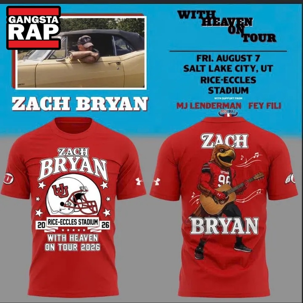 New Shirt Zach Bryan x Utah Utes Football, With Heaven On Tour 2026 T Shirt , Music Trend Shirt New Shirt Zach Bryan x Utah Utes Football, With Heaven On Tour 2026 T Shirt , Music Trend Shirt