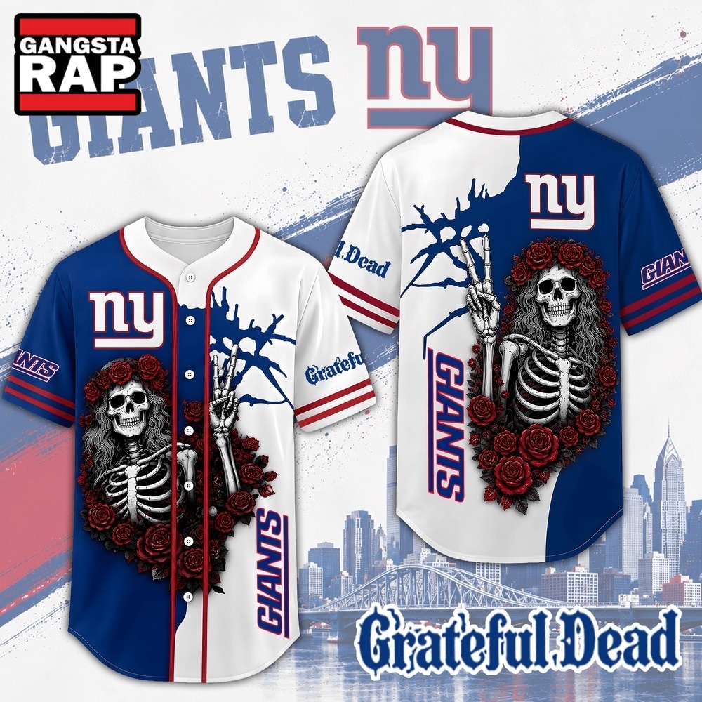 New York Giants NFL Game Day Grateful Dead Baseball Jersey Shirt, NFL Baseball Jersey New York Giants Nfl Game Day Grateful Dead Baseball Jersey Shirt