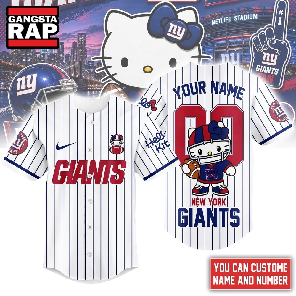 New York Giants NFL Kitty Game Day Custom Baseball Jersey Shirt , NFL Baseball Jersey New York Giants NFL Kitty Game Day Custom Baseball Jersey Shirt , NFL Baseball Jersey