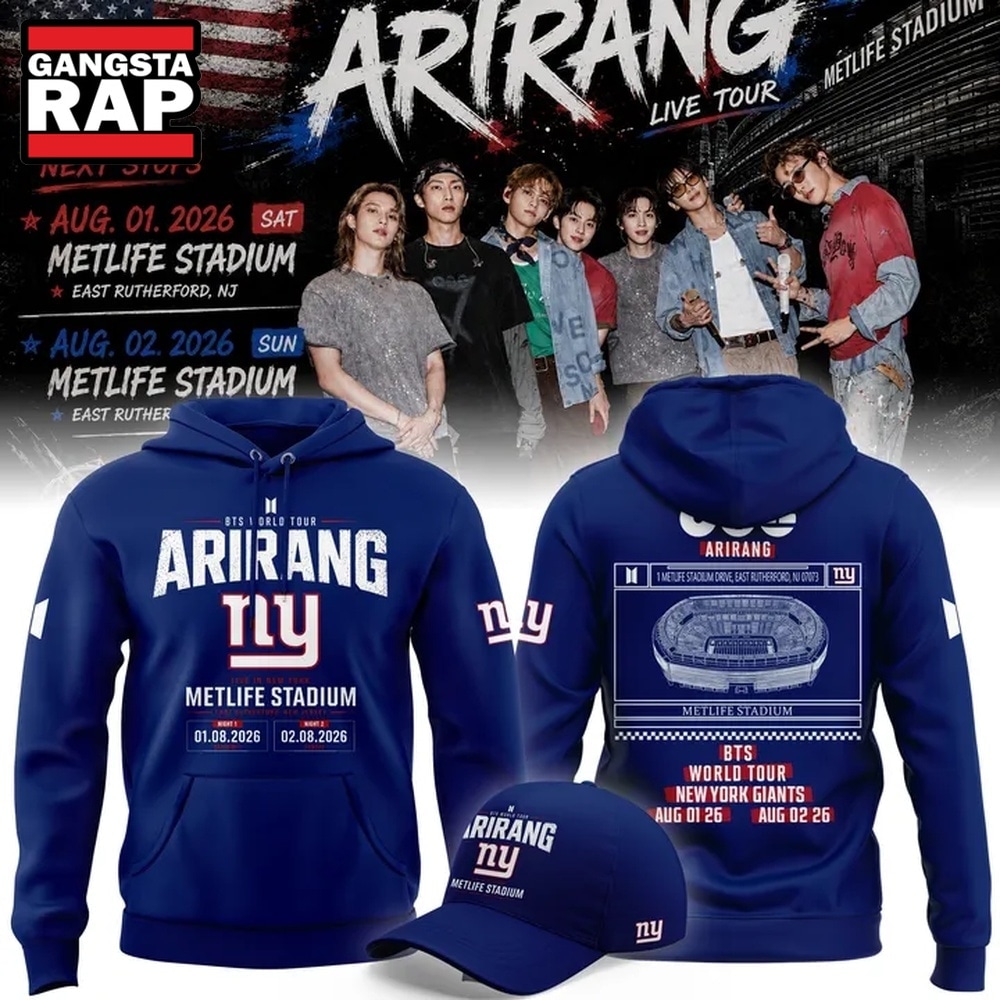New York Giants x BTS WORLD TOUR ARIRANG 2026 Hoodie , Music Trending 3D Shirt New York Giants X Bts World Tour Arirang 2026 Hoodie