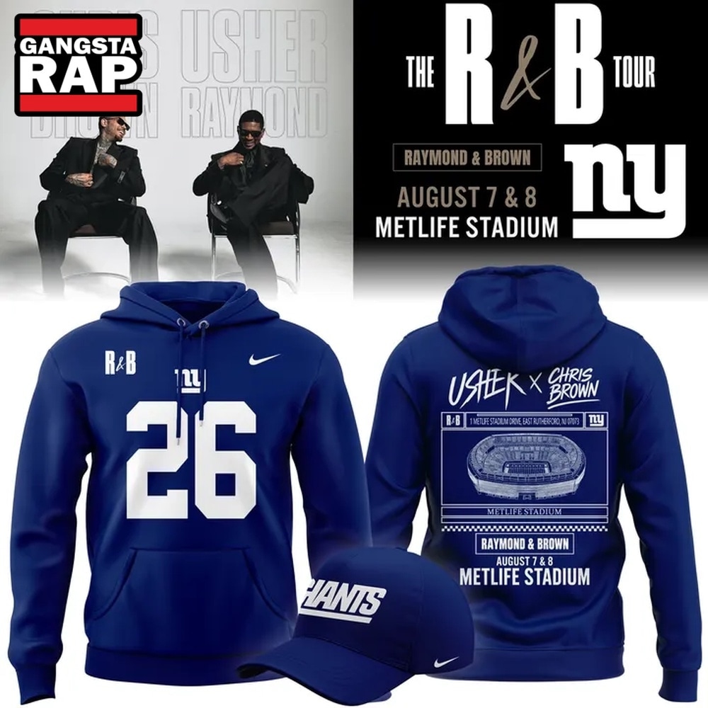 New York Giants x Usher & Chris Brown 2026 Limited Edition Blue Hoodie , Music Trending 3D Shirt New York Giants X Usher Chris Brown 2026 Limited Edition Blue Hoodie