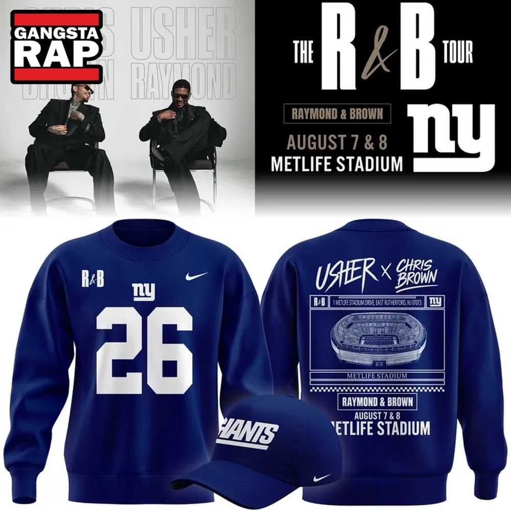 New York Giants x Usher & Chris Brown 2026 Limited Edition Blue Sweatshirt , Music Trending 3D Shirt New York Giants X Usher Chris Brown 2026 Limited Edition Blue Sweatshirt