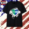 New York Jets and North Carolina Tar Heels mashup heart with Superman chest rip T Shirt, Trending 2D Shirt New York Jets And North Carolina Tar Heels Mashup Heart With Superman Chest Rip T Shirt