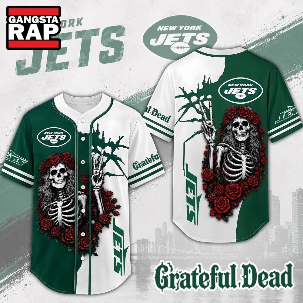 New York Jets NFL Game Day Grateful Dead Baseball Jersey Shirt, NFL Baseball Jersey New York Jets Nfl Game Day Grateful Dead Baseball Jersey Shirt