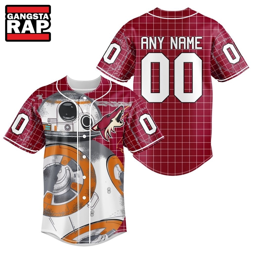 NHL Arizona Coyotes x BB 8 D Star War Baseball Jersey , NHL Baseball Shirt NHL Arizona Coyotes x BB 8 D Star War Baseball Jersey , NHL Baseball Shirt