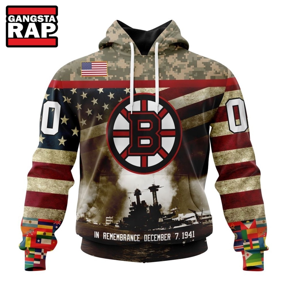NHL Boston Bruins Specialized Unisex Kits Remember Pearl Harbor Hoodie, T Shirt , NHL 3D Shirt Nhl Boston Bruins Specialized Unisex Kits Remember Pearl Harbor Hoodie T Shirt 1