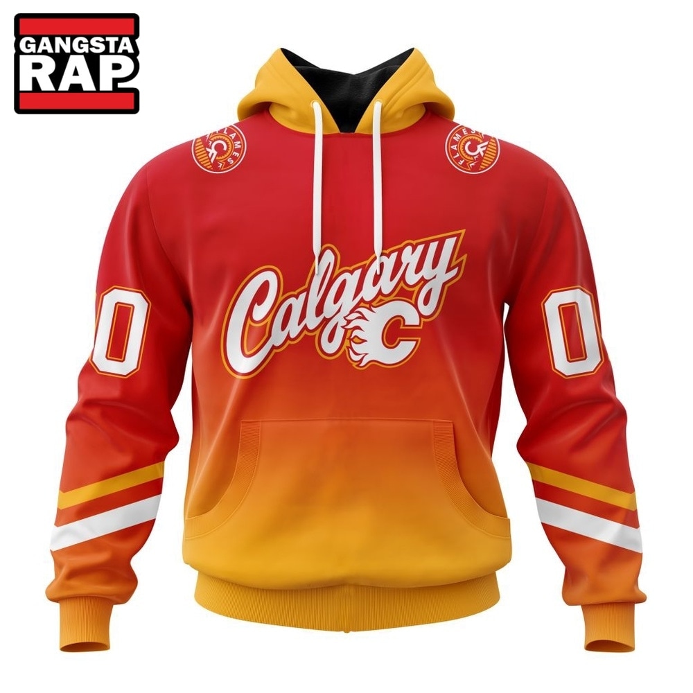 NHL Calgary Flames Special Retro Gradient Design Hoodie, T Shirt, NHL 3D Shirt Nhl Calgary Flames Special Retro Gradient Design Hoodie T Shirt 1