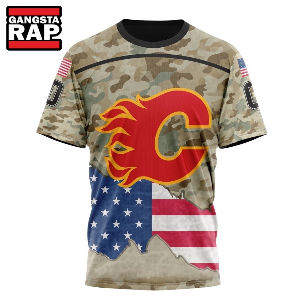 NHL Calgary Flames Specialized Kits For United State With Camo Color Hoodie, T Shirt , NHL 3D Shirt NHL Calgary Flames Specialized Kits For United State With Camo Color Hoodie, T Shirt , NHL 3D Shirt