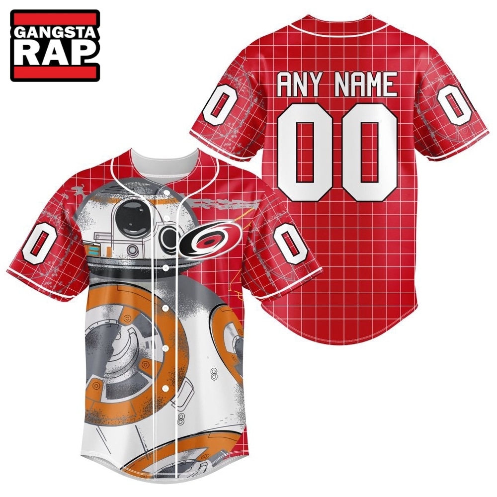 NHL Carolina Hurricanes x BB 8 D Star War Baseball Jersey , NHL Baseball Shirt NHL Carolina Hurricanes x BB 8 D Star War Baseball Jersey , NHL Baseball Shirt