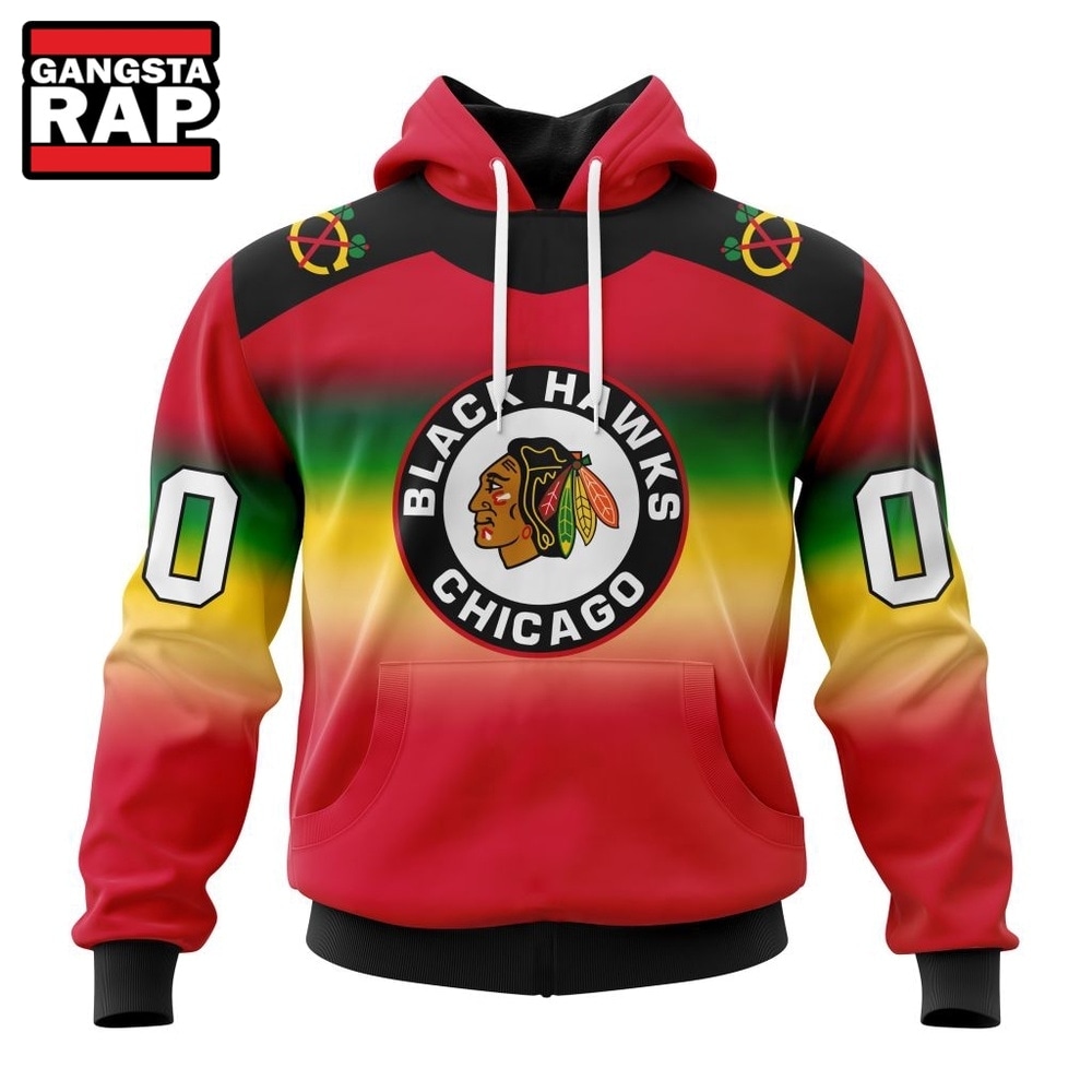 NHL Chicago Blackhawks Special Retro Gradient Design Hoodie, T Shirt, NHL 3D Shirt Nhl Chicago Blackhawks Special Retro Gradient Design Hoodie T Shirt 1