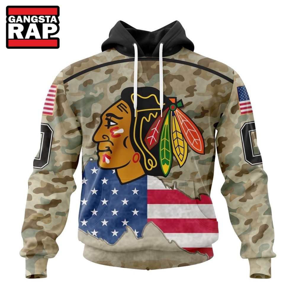NHL Chicago BlackHawks Specialized Kits For United State With Camo Color Hoodie, T Shirt , NHL 3D Shirt Nhl Chicago Blackhawks Specialized Kits For United State With Camo Color Hoodie T Shirt 1
