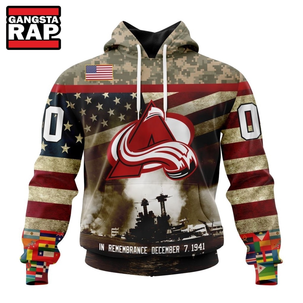 NHL Colorado Avalanche Specialized Unisex Kits Remember Pearl Harbor Hoodie, T Shirt , NHL 3D Shirt Nhl Colorado Avalanche Specialized Unisex Kits Remember Pearl Harbor Hoodie T Shirt 1