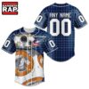 NHL Columbus Blue Jackets x BB 8 D Star War Baseball Jersey , NHL Baseball Shirt Nhl Columbus Blue Jackets X BB 8 D Star War Baseball Jersey 1