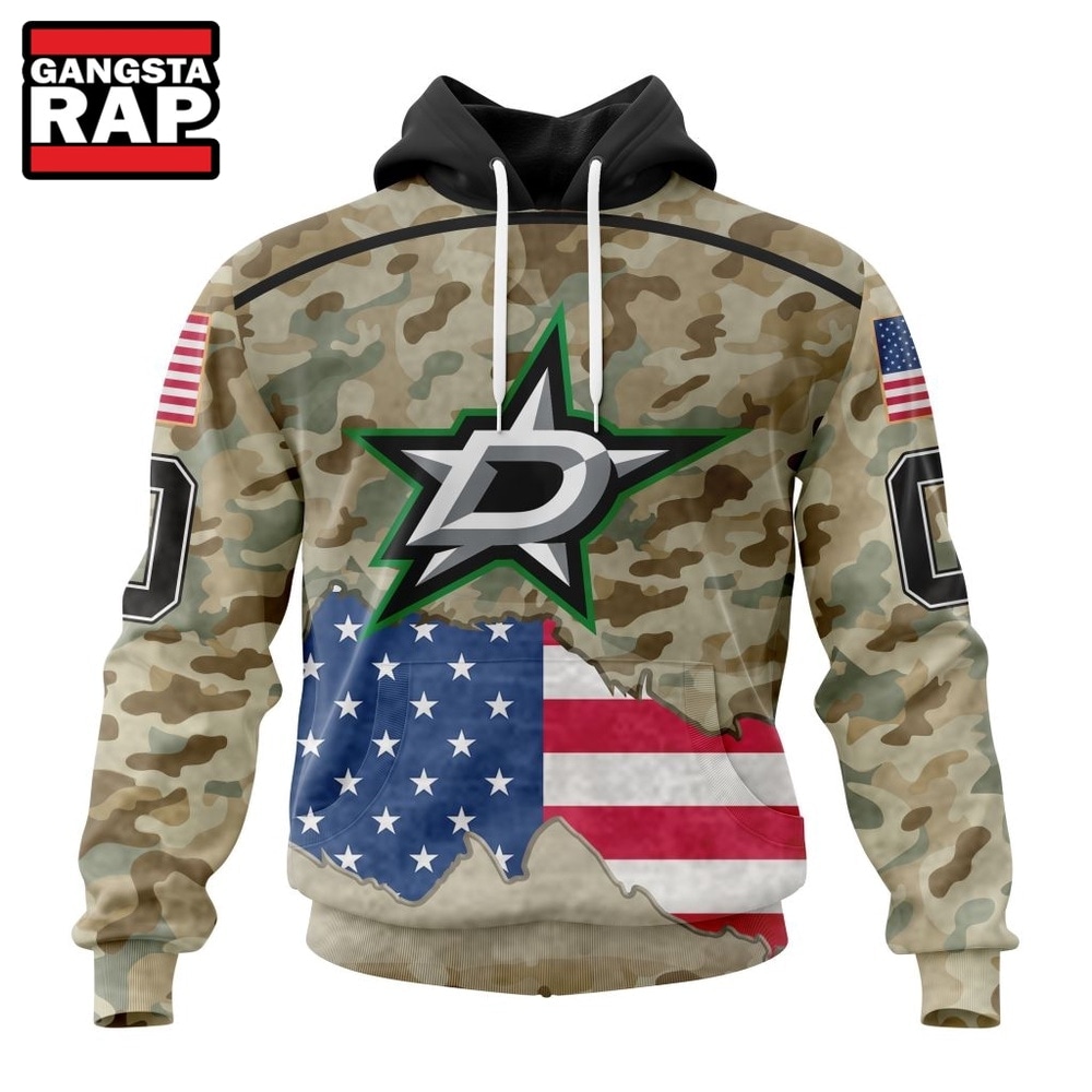 NHL Dallas Stars Specialized Kits For United State With Camo Color Hoodie, T Shirt , NHL 3D Shirt Nhl Dallas Stars Specialized Kits For United State With Camo Color Hoodie T Shirt 1