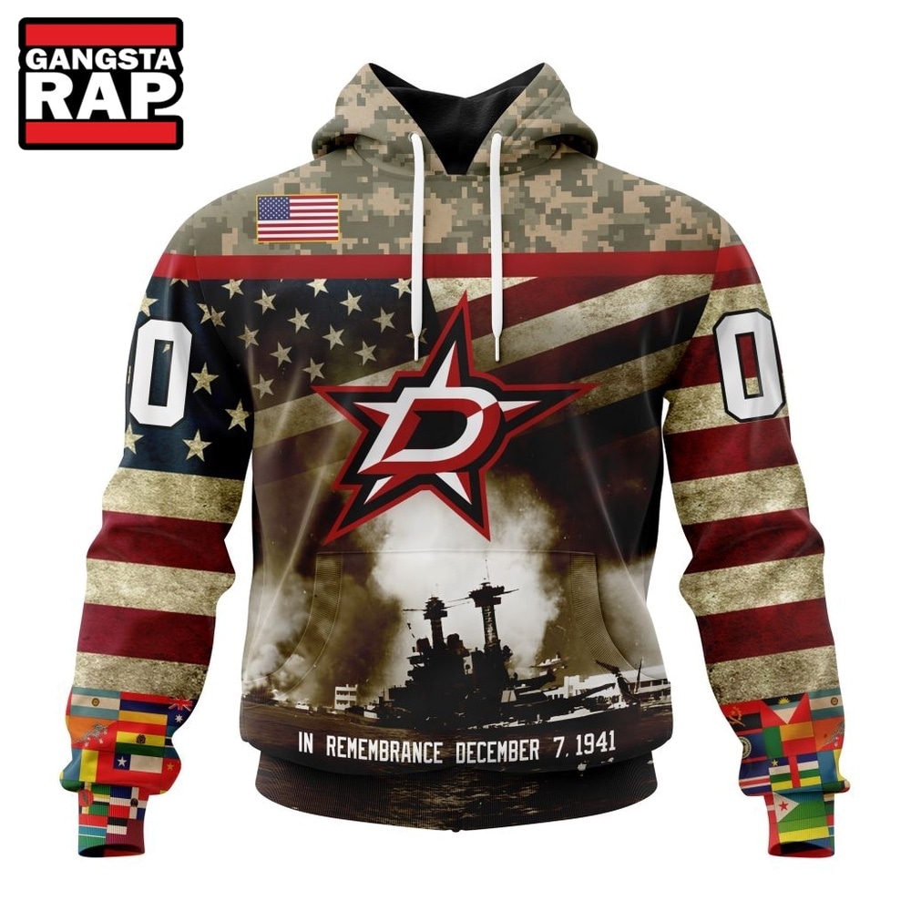 NHL Dallas Stars Specialized Unisex Kits Remember Pearl Harbor Hoodie, T Shirt , NHL 3D Shirt Nhl Dallas Stars Specialized Unisex Kits Remember Pearl Harbor Hoodie T Shirt 1