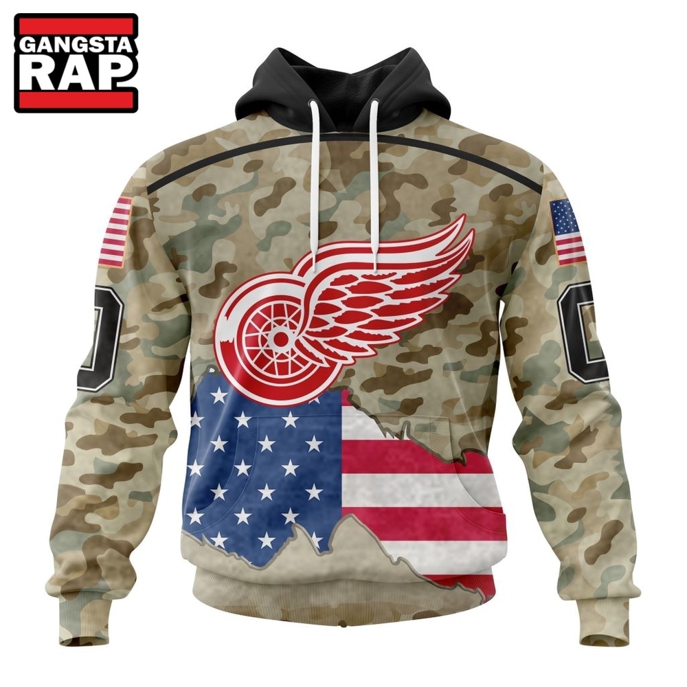 NHL Detroit Red Wings Specialized Kits For United State With Camo Color Hoodie, T Shirt , NHL 3D Shirt Nhl Detroit Red Wings Specialized Kits For United State With Camo Color Hoodie T Shirt 1
