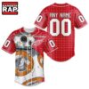 NHL Detroit Red Wings x BB 8 D Star War Baseball Jersey , NHL Baseball Shirt Nhl Detroit Red Wings X BB 8 D Star War Baseball Jersey 1
