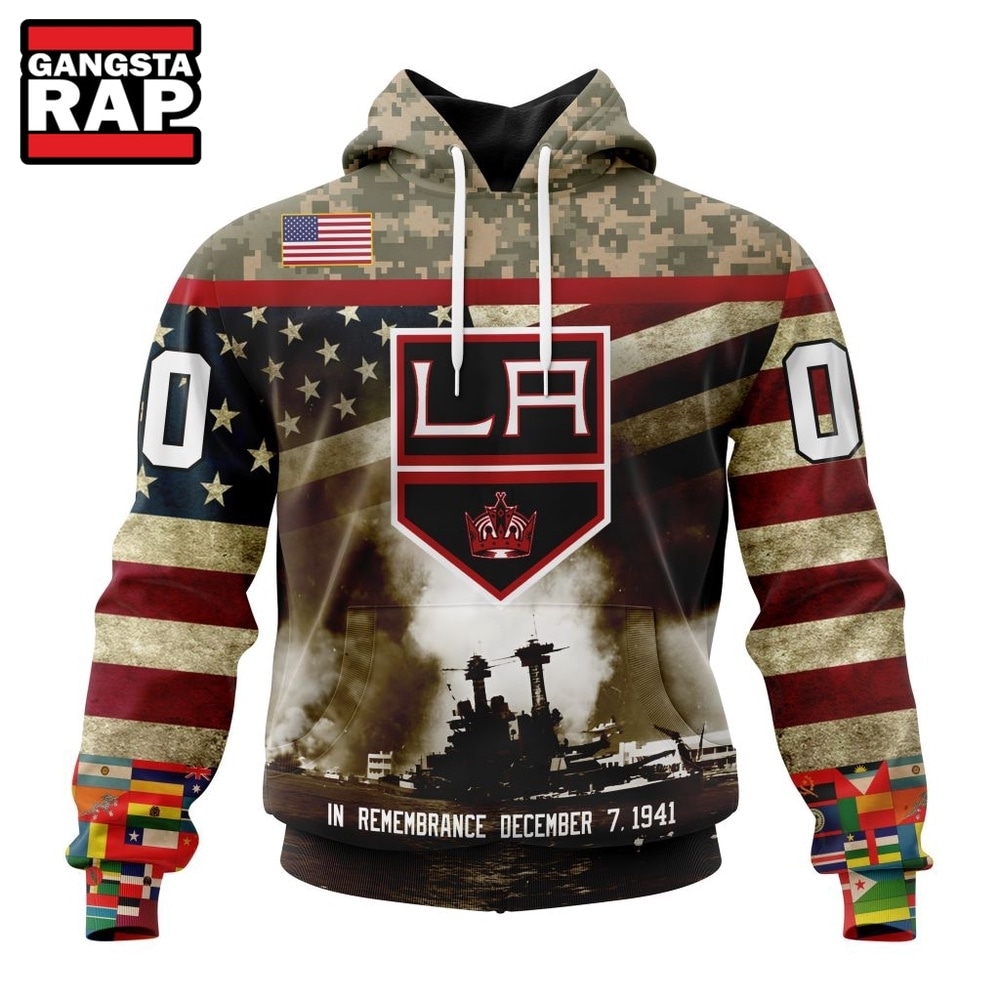 NHL Los Angeles Kings Specialized Unisex Kits Remember Pearl Harbor Hoodie, T Shirt , NHL 3D Shirt Nhl Los Angeles Kings Specialized Unisex Kits Remember Pearl Harbor Hoodie T Shirt 1