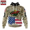 NHL Minnesota Wild Specialized Kits For United State With Camo Color Hoodie, T Shirt , NHL 3D Shirt Nhl Minnesota Wild Specialized Kits For United State With Camo Color Hoodie T Shirt 1