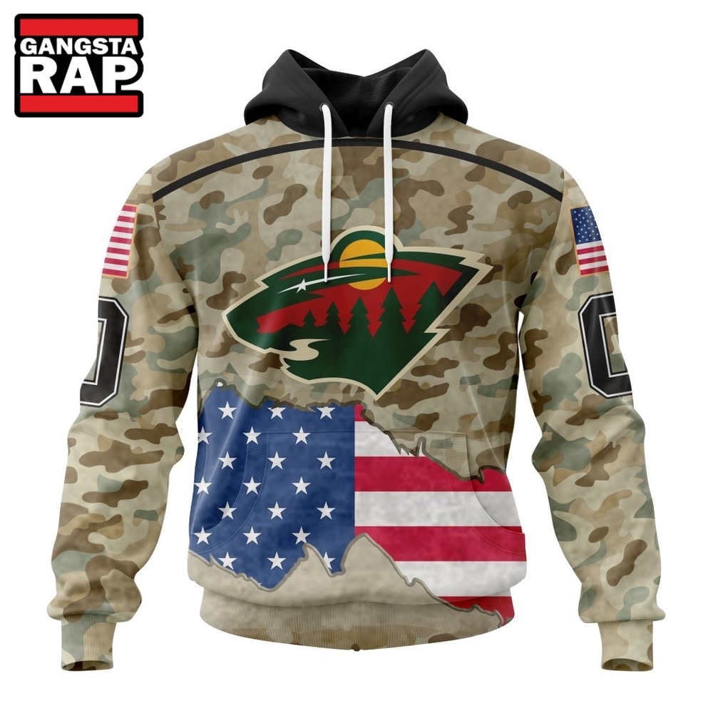 NHL Minnesota Wild Specialized Kits For United State With Camo Color Hoodie, T Shirt , NHL 3D Shirt Nhl Minnesota Wild Specialized Kits For United State With Camo Color Hoodie T Shirt 1