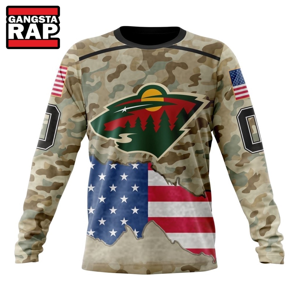 NHL Minnesota Wild Specialized Kits For United State With Camo Color Hoodie, T Shirt , NHL 3D Shirt NHL Minnesota Wild Specialized Kits For United State With Camo Color Hoodie, T Shirt , NHL 3D Shirt