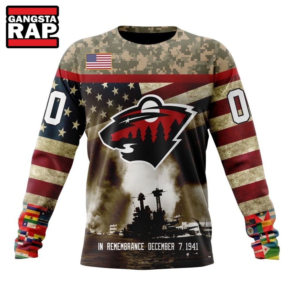 NHL Minnesota Wild Specialized Unisex Kits Remember Pearl Harbor Hoodie, T Shirt , NHL 3D Shirt NHL Minnesota Wild Specialized Unisex Kits Remember Pearl Harbor Hoodie, T Shirt , NHL 3D Shirt