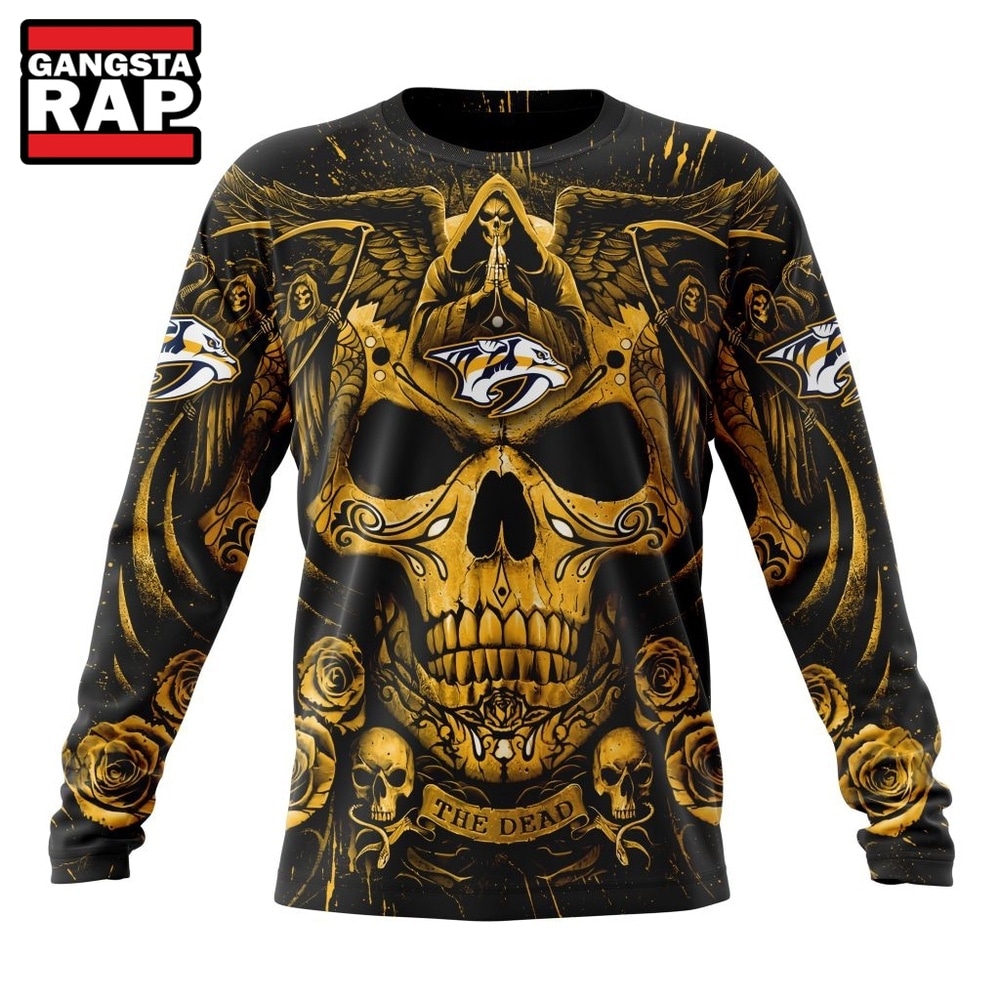NHL Nashville Predators Special Design Halloween With Skull Art Hoodie, T Shirt , NHL 3D Shirt NHL Nashville Predators Special Design Halloween With Skull Art Hoodie, T Shirt , NHL 3D Shirt